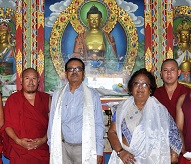 The Governor of Arunachal Pradesh Shri JP Rajkhowa and First Lady of the State Smt Rita Rajkhowa with Lamas at Buddhist Gompa, Itanagar on 27th June 2015.